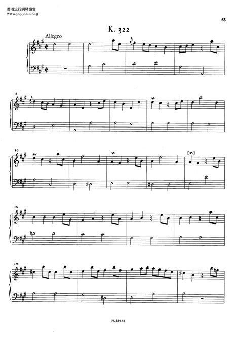 Scarlatti-Scarlatti Piano Sonata K.322 Sheet Music pdf, - Free Score ...