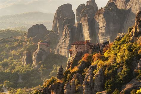 HD wallpaper: architecture, forest, trees, nature, mountains, Meteora, Greece | Wallpaper Flare