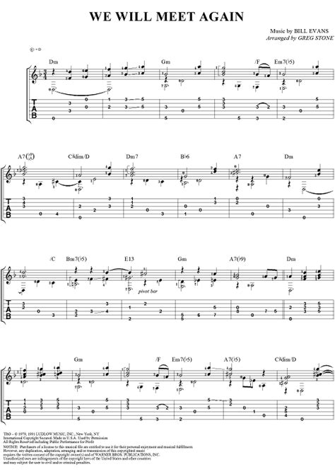 We Will Meet Again" Sheet Music for Guitar Tab - Sheet Music Now