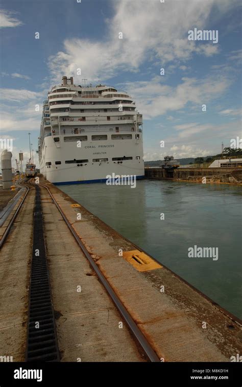 Coral Princess cruise ship passes through the Panama Canal Stock Photo ...