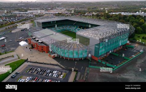 Celtic Stadium in Glasgow the home of FC Celtic Glasgow - aerial view ...