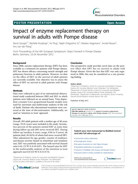 (PDF) Impact of enzyme replacement therapy on survival in adults with ...