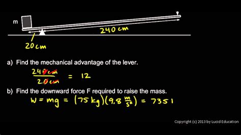 Physical Science 4.2g - Lever Example 2 - YouTube