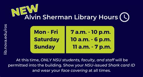 New Alvin Sherman Library Hours – NSU SharkFINS