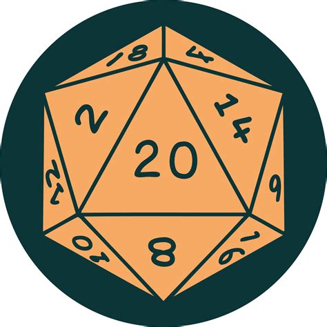 icon of natural 20 D20 dice roll 12101776 Vector Art at Vecteezy