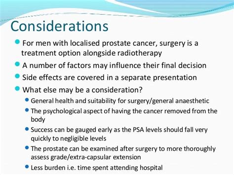 Radical Prostatectomy for Prostate Cancer