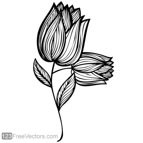 Hand Drawn Rose Flower Design by 123freevectors on DeviantArt