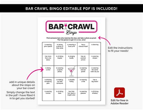 Bar Crawl Games Bundle, Printable Bar Hopping Games for a Birthday Bar ...