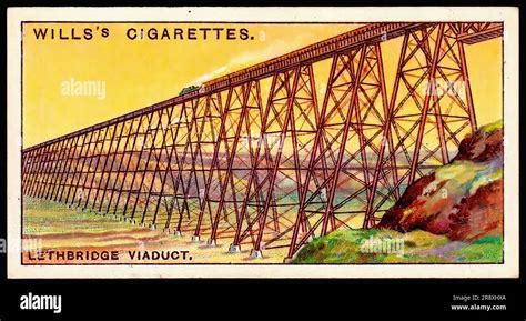 Lethbridge Viaduct, Canada - Vintage Cigarette Card Stock Photo - Alamy