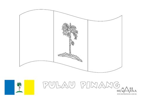 Mari Mewarna Bendera Negeri Pulau Pinang - Mewarna