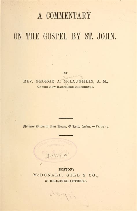 A commentary on the Gospel by St. John. | Library of Congress