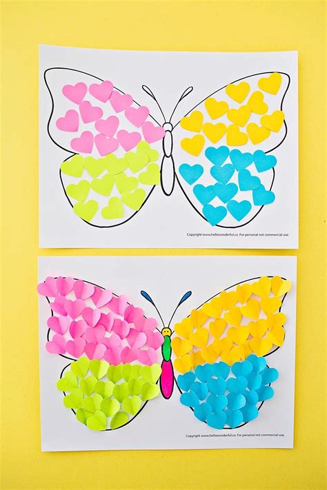 BUTTERFLY PAPER HEART CRAFT - Hello Wonderful | Butterfly paper, Paper heart crafts, Butterfly ...