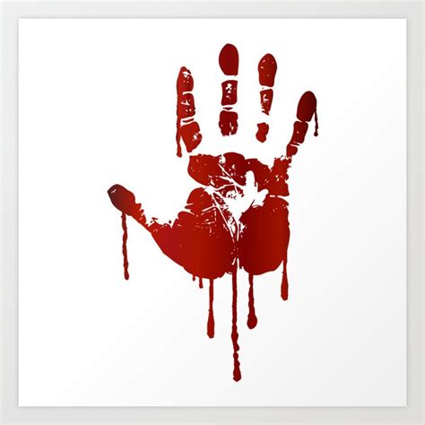 Bloody halloween hand Art Print by Pixxart | Society6