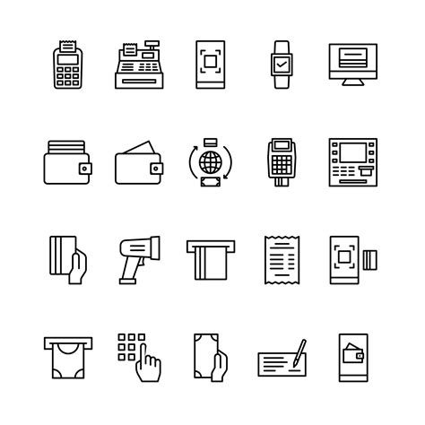 Pos System outline icon set 6745512 Vector Art at Vecteezy