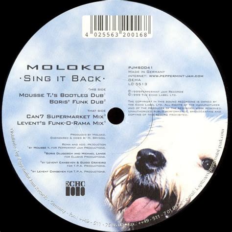 Moloko – Sing It Back (1999, Vinyl) - Discogs