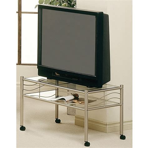 Shop Champagne Gold Metal 32-inch TV Stand with Tempered Glass - Free Shipping Today - Overstock ...