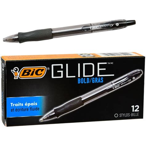 Bic Velocity Ballpoint Retractable Pen Black Ink 1.6mm Bold Dozen, Bic Velocity Pens 1.6