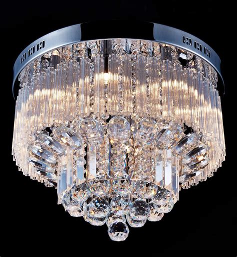 Saint Mossi Chandelier Modern K9 Crystal Raindrop Chandelier Lighting Flush Mount LED Ceiling ...