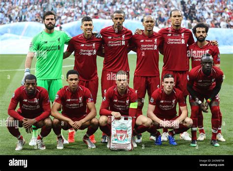 MADRID, SPAIN - JUNE 01, 2019: Liverpool squad pictured during the ...