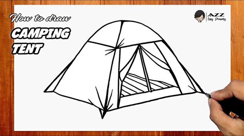 How to draw Camping Tent step by step - YouTube