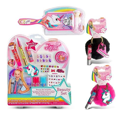 JoJo Siwa - Warp Gadgets Bundle - JoJo Siwa Beauty Cosmetic Set + Unicorn Paddle Hair Brush + 1 ...