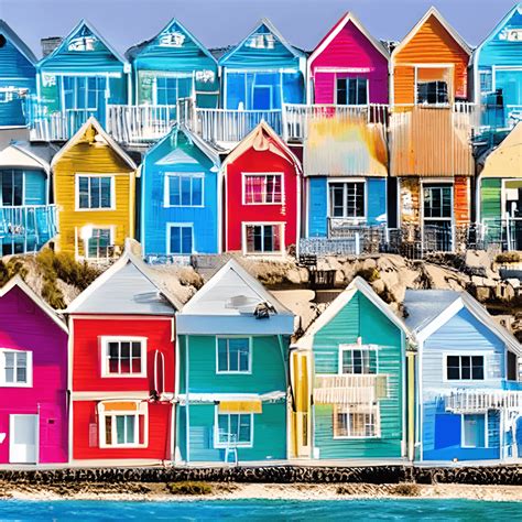 Colorful Beach Houses · Creative Fabrica