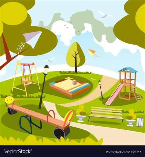 Park and playground cartoon Royalty Free Vector Image