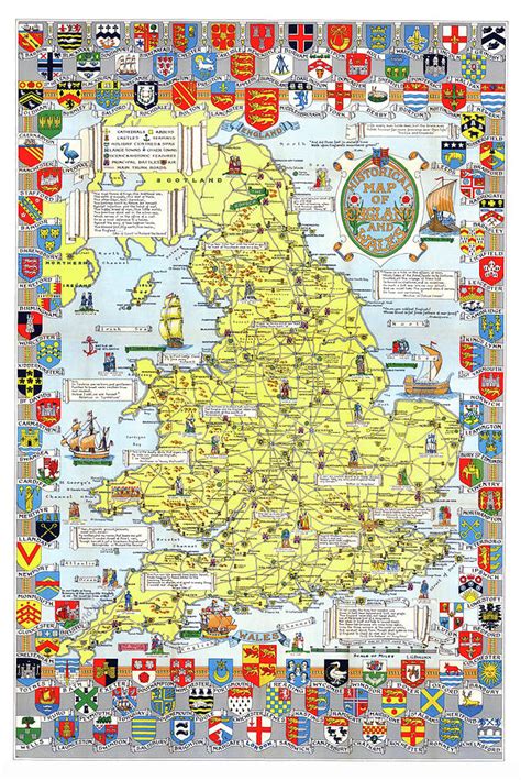 Historical Map of England Digital Art by Long Shot - Fine Art America