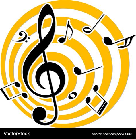 Logo with music notes Royalty Free Vector Image