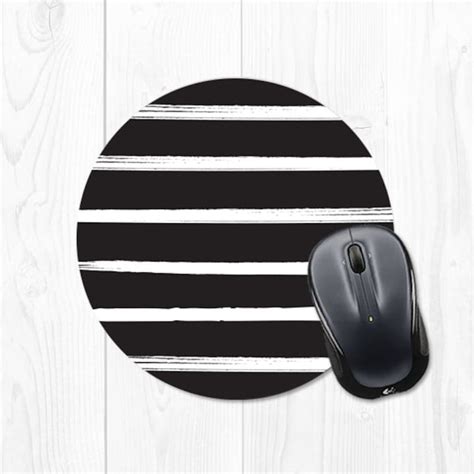 Mouse Pad Computer Mousepad Black and White Striped Mouse Pad | Etsy