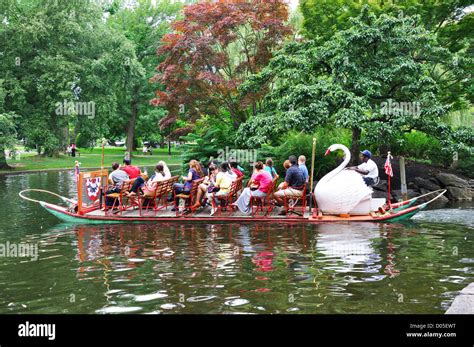 Swan Boat ride in Public Garden, Boston Commons park, Boston ...