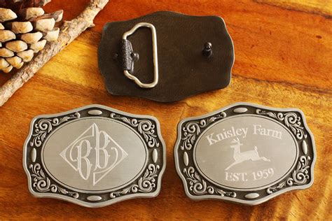 SET OF 4 Engraved Belt Buckle, Personalized Belt Buckle, Groomsman Belt Buckle, Cowboy Belt Buckle