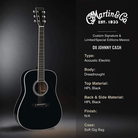 Martin DX Johnny Cash Signature Electro Acoustic Guitar