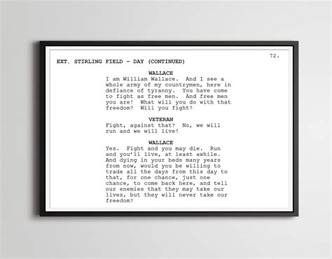 Amazon.com: Braveheart Freedom Speech Screenplay POSTER! (up to 24" x ...