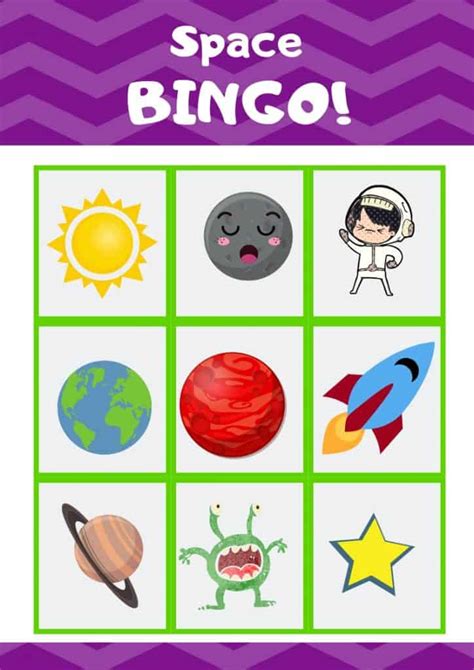 Free Printable Outer Space Bingo Game