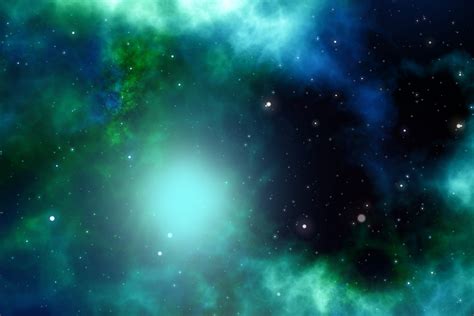 Photo stars, space, galaxy, wallpaper green nebula - free pictures on Fonwall