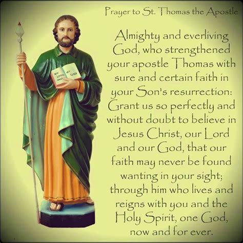 Happy Feast Day of St. Thomas the Apostle ~ OUR MERCIFUL GOD