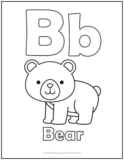 Alphabet Letter “B” Coloring Page | Print it Free