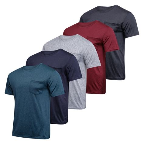 Real Essentials - 5-Pack Mens Active Dry Fit Pocket Crew Neck T-Shirt (S-3XL) - Walmart.com ...