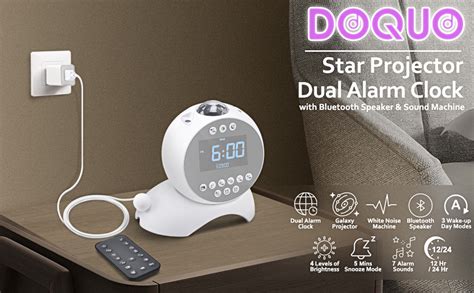 Amazon.com: DOQUO Digital Alarm Clock Bluetooth Speaker, Galaxy Room ...