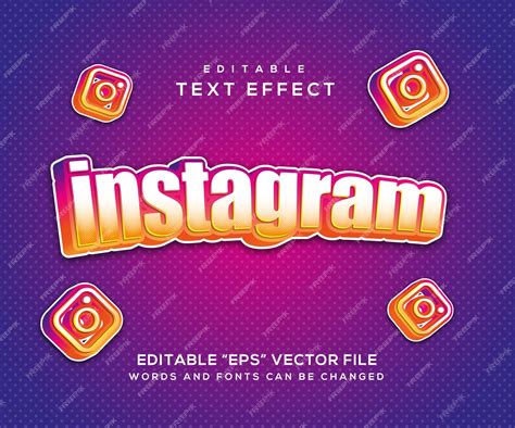 Premium Vector | Instagram text effect style