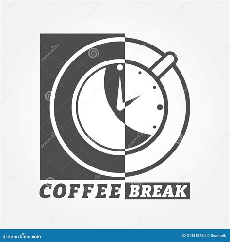 Cup Of Coffee And A Watch Labeled COFFEE BREAK. Vector Illustration For Logos, Brands, Stickers ...
