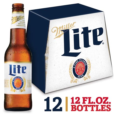 Miller Lite Lager Beer, 12 Pack, 12 fl oz Bottles, 4.2% ABV - Walmart.com