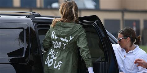 Melania Trump Put The "I Really Don't Care" Zara Jacket Back On. She’s Not Tone-Deaf, Just Plain ...