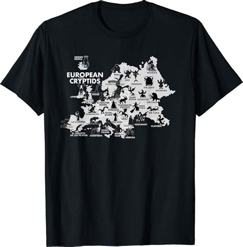 NEW LIMITED Cryptids of Europe Map Mythical Legendary Monsters Tee Shirt S-3XL - Walmart.com