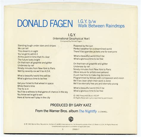 The IGY and Me: I.G.Y. by Donald Fagen - theme song for the International Geophysical Year