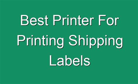 Best Printer For Printing Shipping Labels