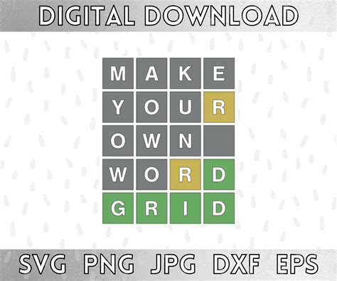 Wordle SVG, Make Your Own Wordle Grid, Create Any Message, Perfect ...