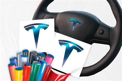 Tesla Model 3/Y 2PCS Steering Wheel Logo Decal Vinyl Sticker - Etsy