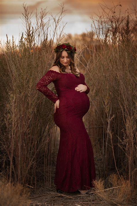 Gorgeous winter maternity shoot. Lace maternity gown Maternity Photography Poses, Maternity ...